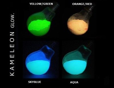 4 COLOUR GLOW in the Dark Pigment Powder Package - (100 Grams Total)