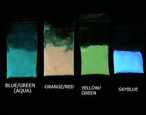 3 Colour GLOW in the Dark Pigment Powder Package (60 Grams) Total