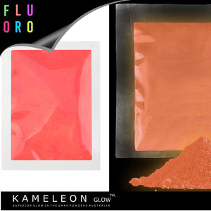 FLUORO RED ORANGE - Glow in the Dark pigment powder