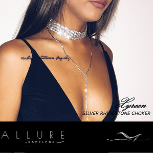 Silver RHINESTONE Choker 'Xyreen' Necklace from 'ALLURE by kamelonGLOW'